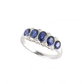 Sapphire and Diamond Dress Ring in Platinum 1.57ct